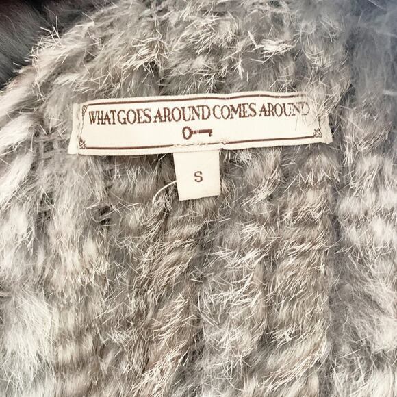 What Goes Around Comes Around Rabbit Fur Vest Small Grey - Picture 7 of 9
